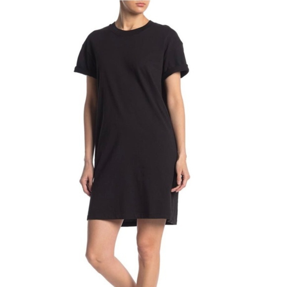 CLEARANCE NWT MADEWELL Tina T-Shirt Dress Short Sleeve Crewneck Solid Black New